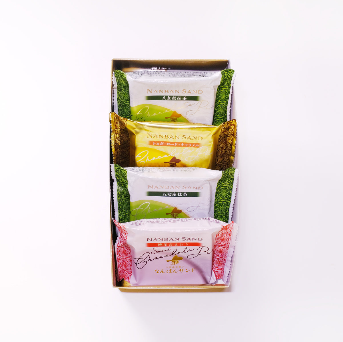なんばんショコラサンド 4個入（八女産抹茶・博多あまおう）